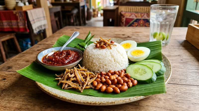 Malaysian Nasi Lemak with Sambal