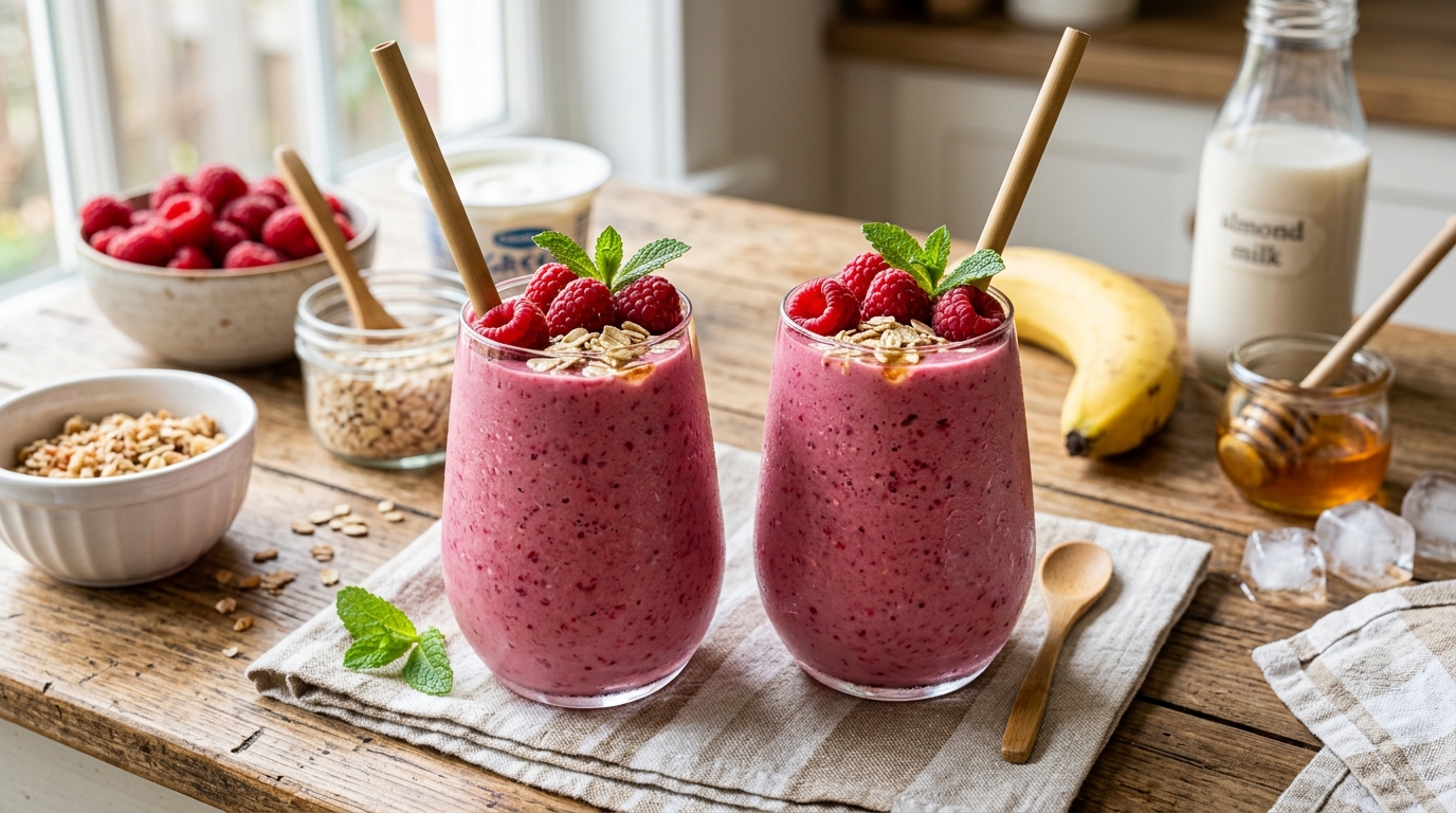 Raspberry Oat Smoothie