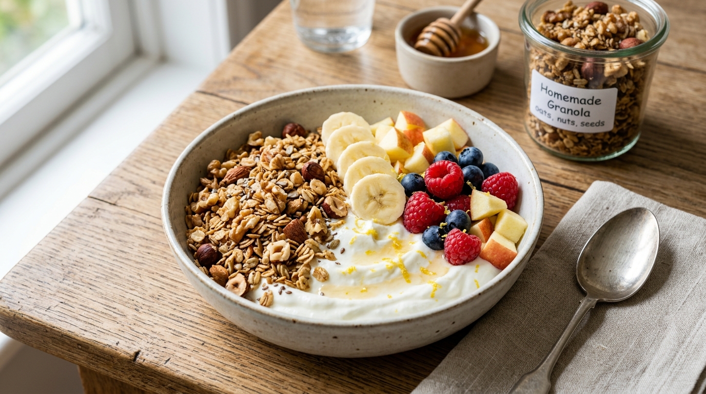 Greek Yogurt with fruit and homemade granola