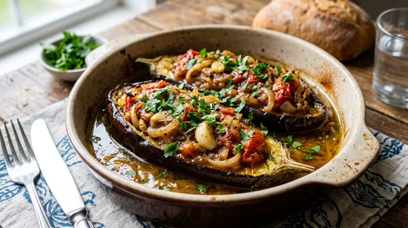 Imam Bayildi (Stuffed Eggplant)