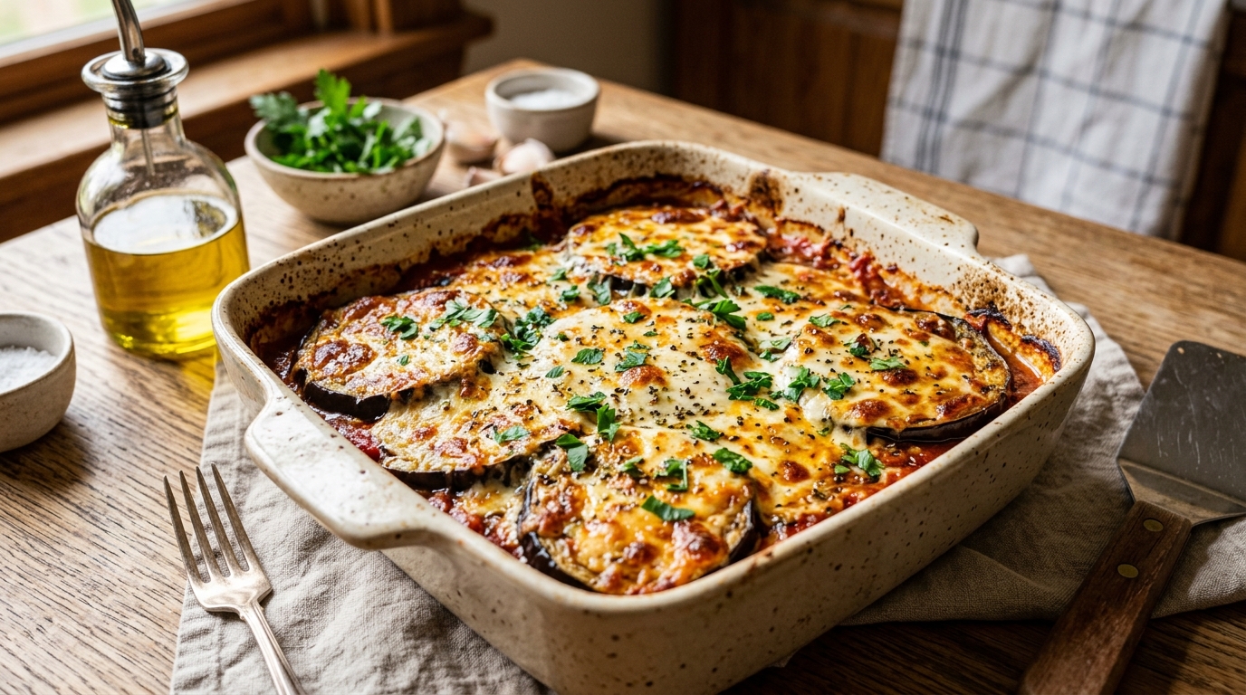 Baked eggplant with cheese