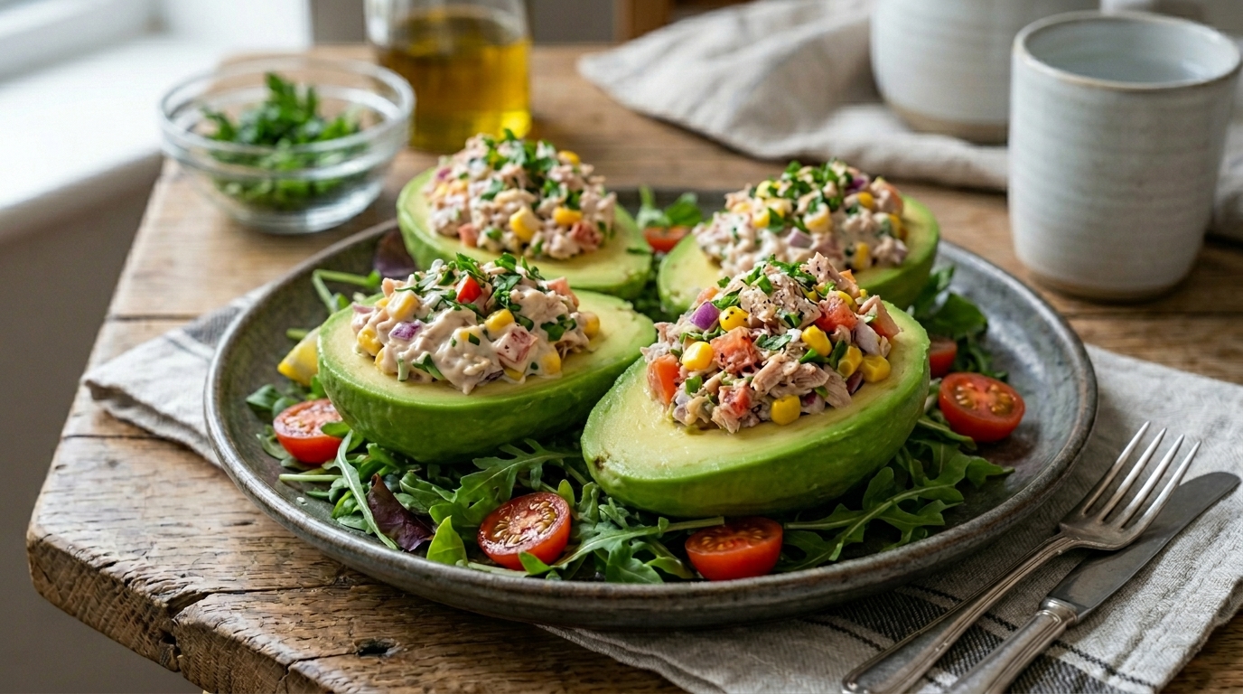 Avocado stuffed with tuna salad