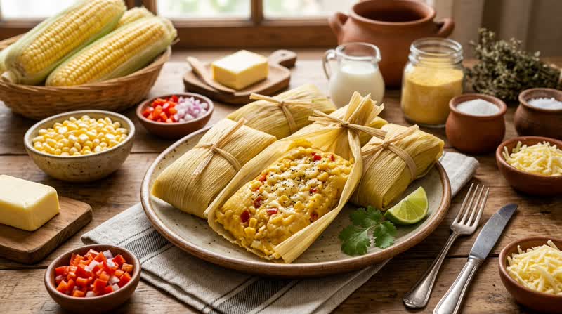 Humita en Chala (Corn Pudding in Corn Husks)
