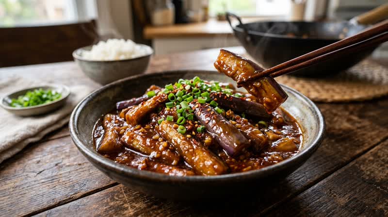 Braised Eggplant in Garlic Sauce (Yu Xiang Qie Zi)
