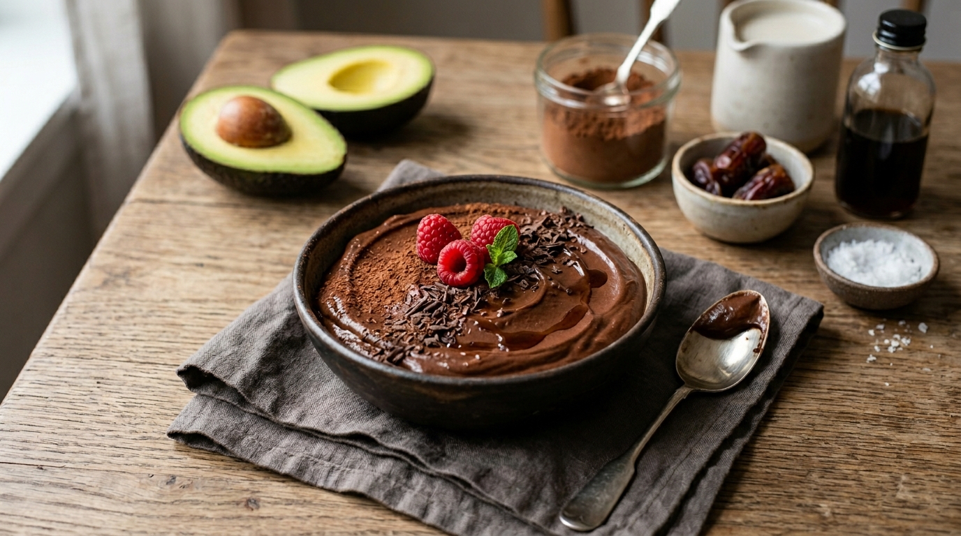 Quick avocado and cocoa mousse