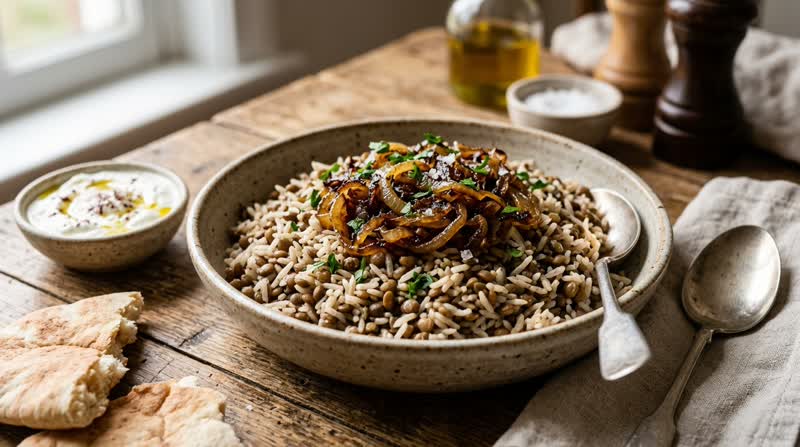 Mujadara (Lentils & Rice with Caramelized Onions)