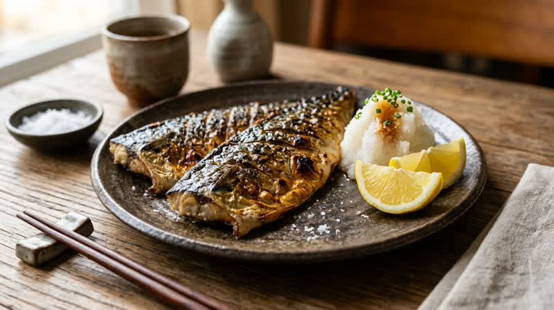 Saba Shioyaki (Grilled Mackerel with Salt)