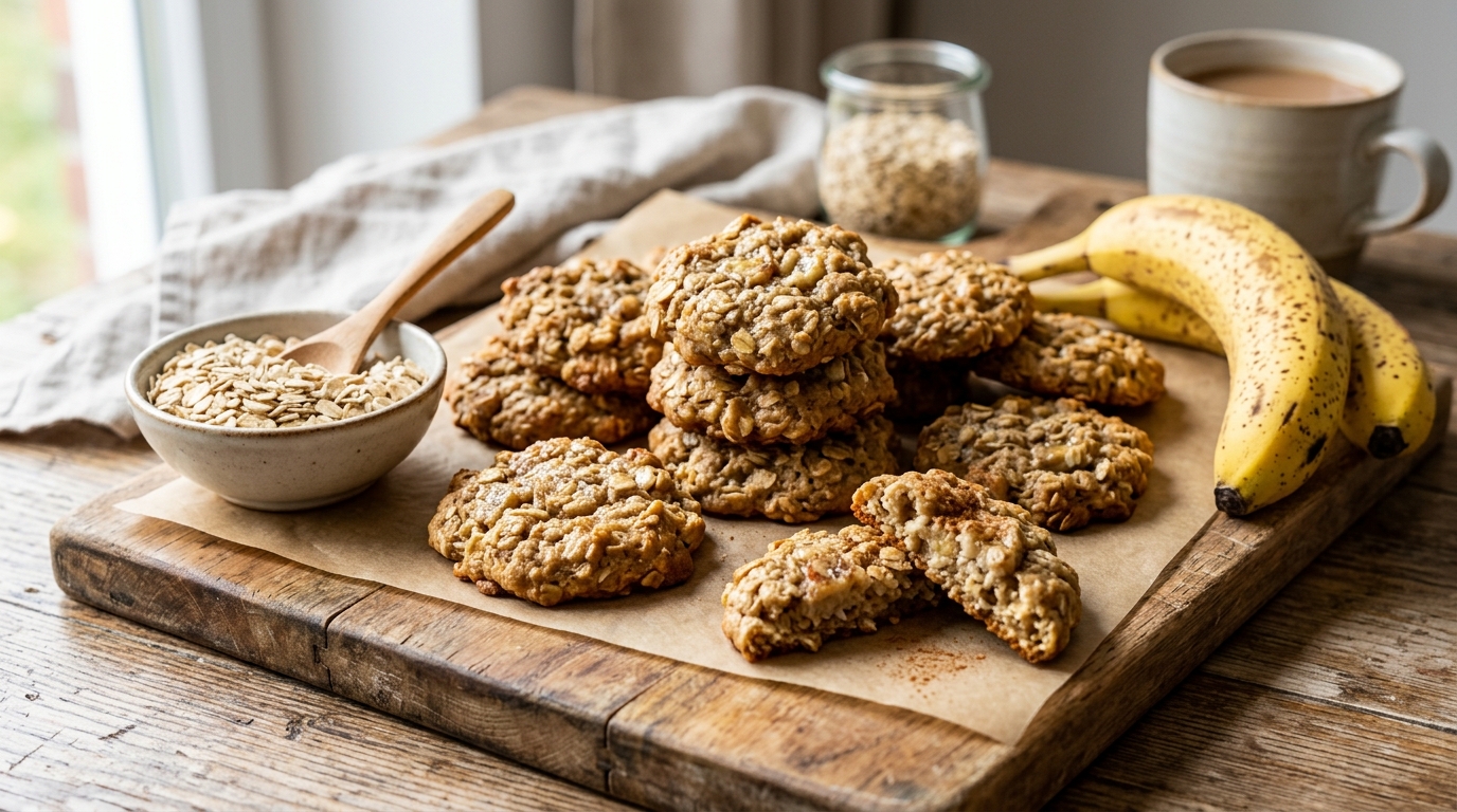 Oat and banana cookies