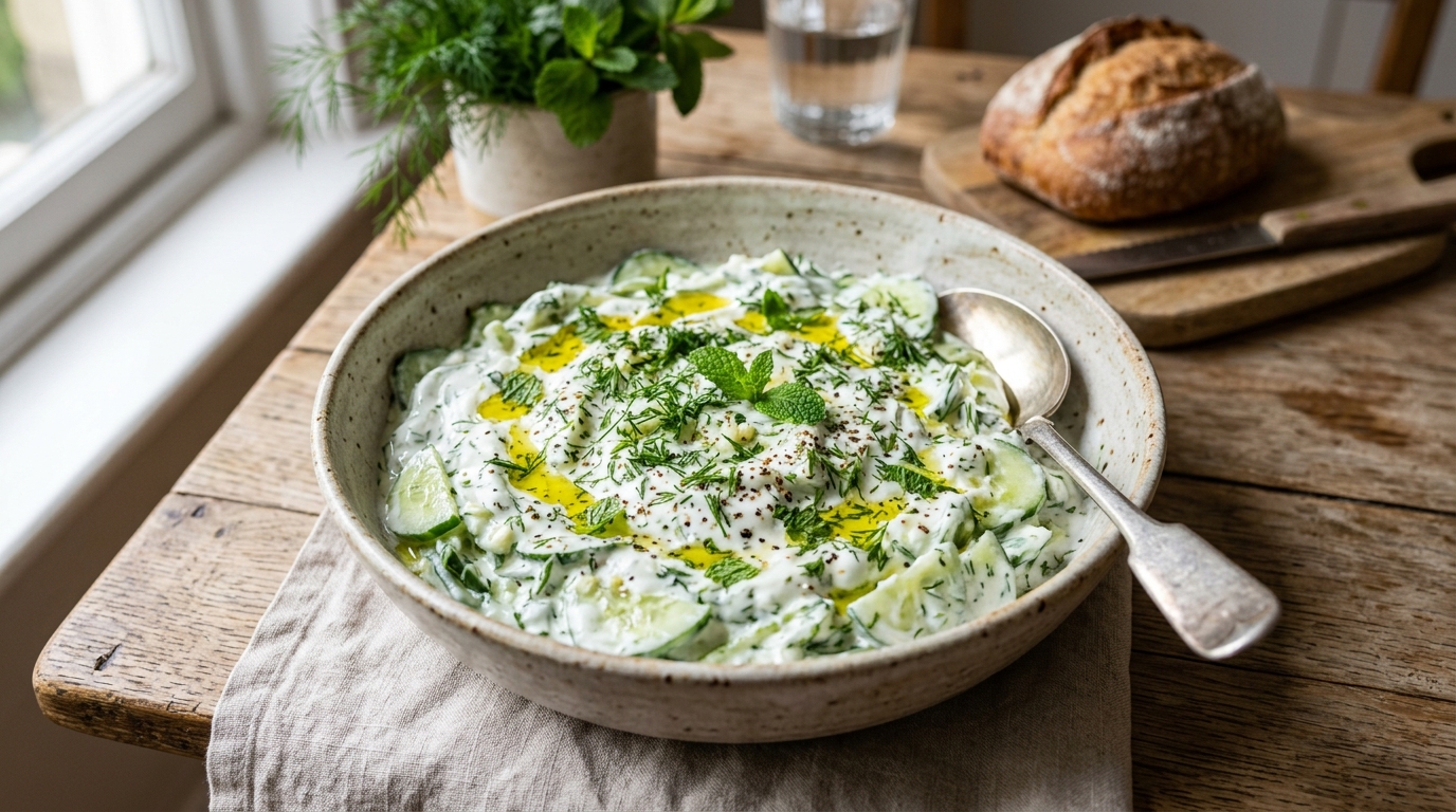 Cucumber and yogurt salad