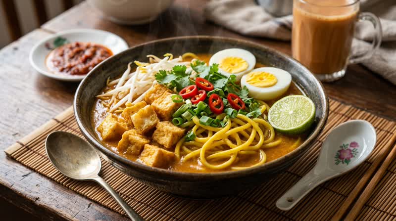Malaysian Mee Rebus (Noodle in Spicy Sweet Potato Gravy)