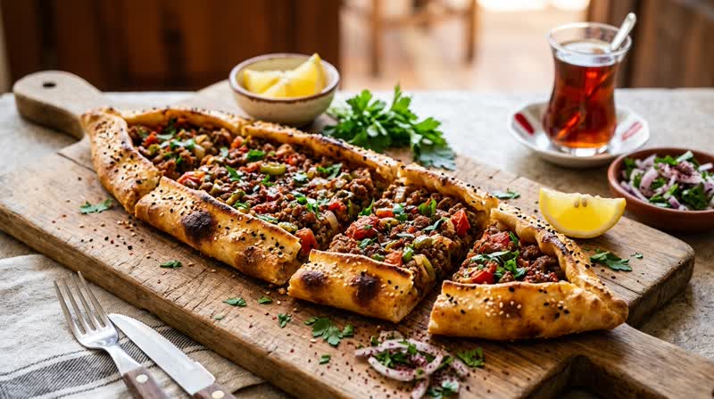 Turkish Pide (Boat Bread with Filling)