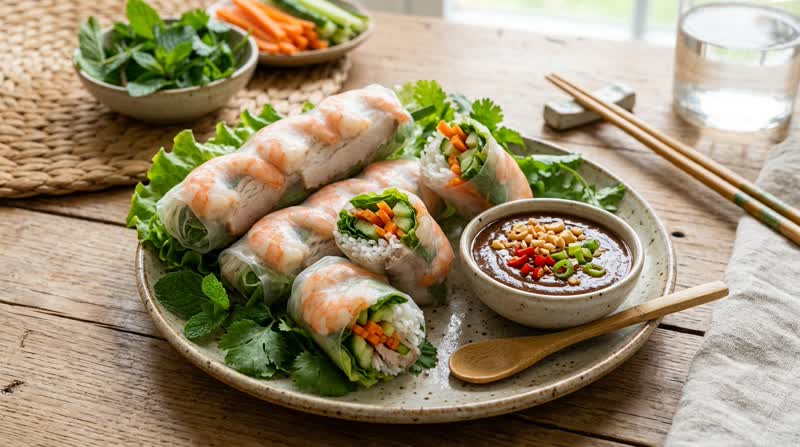 Vietnamese Goi Cuon (Fresh Spring Rolls)