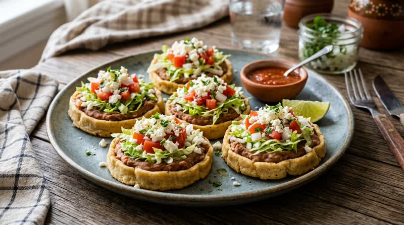 Sopes with Refried Beans and Cheese