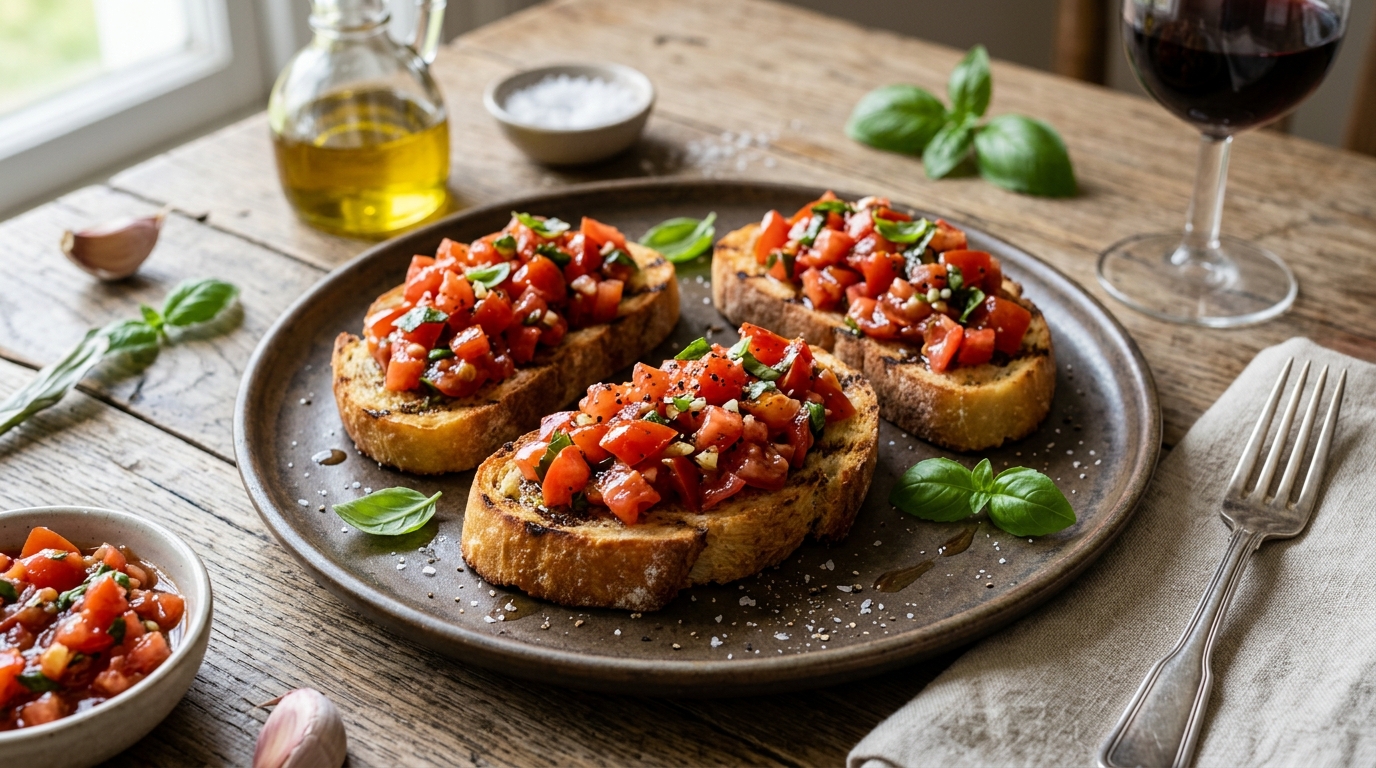 Tomato and basil bruschetta
