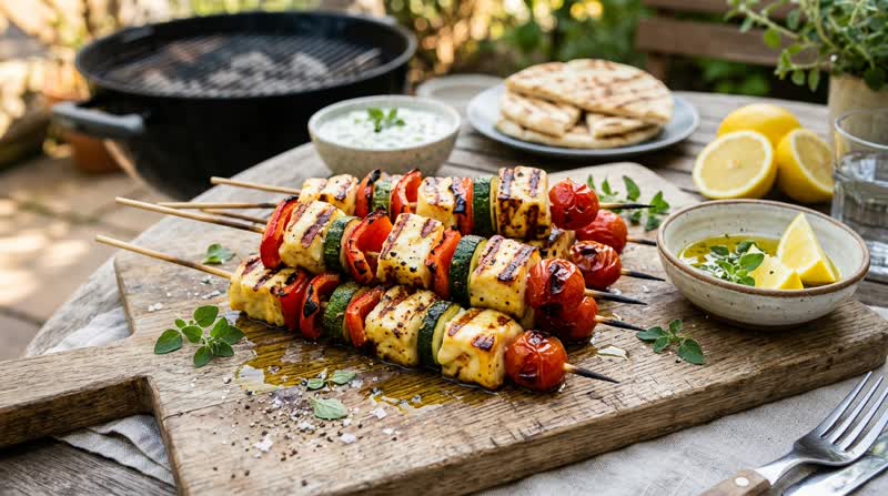 Halloumi & Vegetable Skewers
